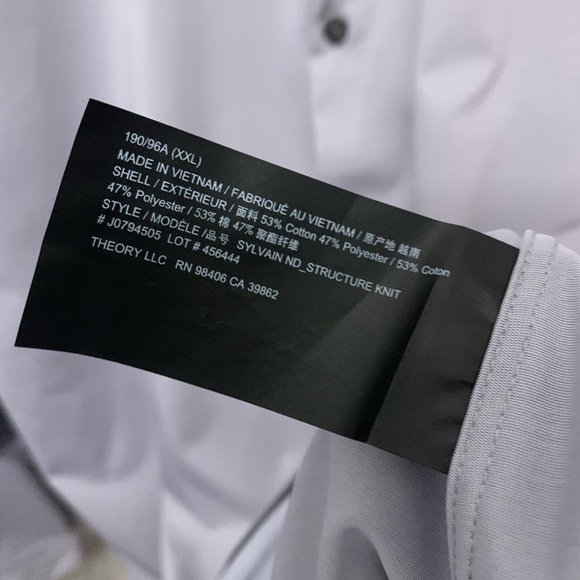 NWT Theory Sylvain ND Shirt Sleet Blue Button Collar Structure Knit J0794505 New - Picture 7 of 11